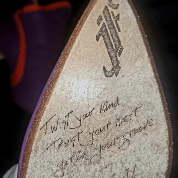 John Fluevog Rare Vibrant Purple and Orange Heeled Boots - Picture 7 of 15